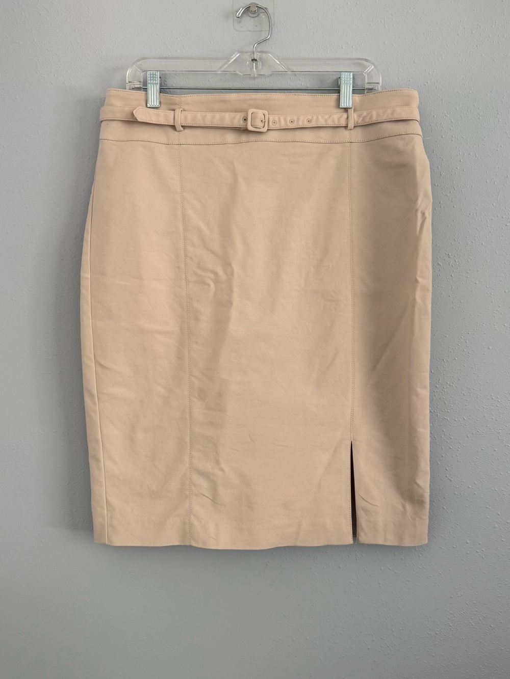 Ann Taylor Beige Pencil Skirt with Slim Belt